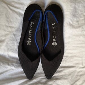 Rothy's The Point flat in black solid knit- 6.5 size